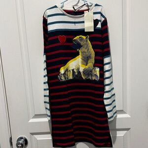 Stella McCartney Kids Blue and Red Striped Dress